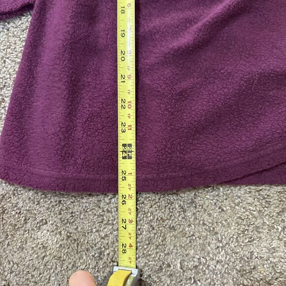 SOFT SURROUNDINGS Size Petite XS Wrap Purple Ruched Sweater Top Fleece V Neck - Picture 9 of 11